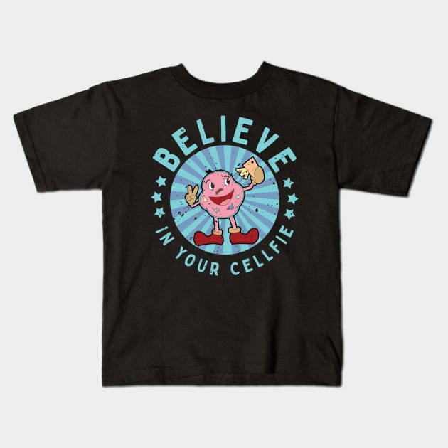 Believe In Your Cellfie Biology Science Pun Kids T-Shirt by Giggias